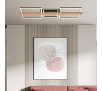 Briloner Plafón LED Moldura, 108x35 cm, madera, metal, negro