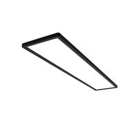 BRILONER - Plafón LED rectangular, panel LED ultra plano, efecto retroiluminación, luz blanca neutra 4000K, 36W, 4800 lúmenes, alta eficiencia energética, 98x20 cm, color negro