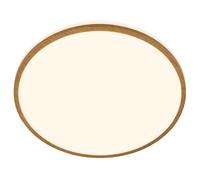 Briloner - Plafon led techo baño con color de luz blanco cálido, IP44 protección contra salpicaduras de agua, 18W, 1850lm, lampara techo, lampara baño techo, 33 x 6,6 cm, madera blanca