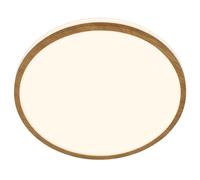 Briloner - Plafon led techo baño con color de luz blanco cálido, IP44 protección contra salpicaduras de agua, 12W, 1200lm, lampara techo, lampara baño techo, 28 x 7 cm, madera blanca