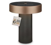 BRILONER - Poga lampara de mesa sin cable LED con panel solar, luz cálida, regulable por toque, IP44, lampara mesa LED recargable, German Design Award 2026, 16x20cm, antracita bronce metálico