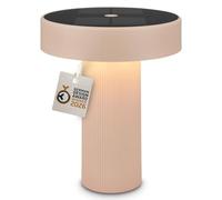 BRILONER - Poga lampara de mesa sin cable LED con panel solar, luz cálida, regulable por toque, IP44, lampara mesa LED recargable, German Design Award 2026, 16 x 20 cm, beige