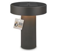 BRILONER - Poga lampara de mesa sin cable LED con panel solar, luz cálida, regulable por toque, IP44, lampara mesa LED recargable, German Design Award 2026, 16x20 cm, antracita