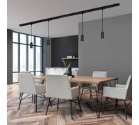 Briloner RAIL 230 V sistema de riel, negro, 4 LED colgantes, longitud 1,5m