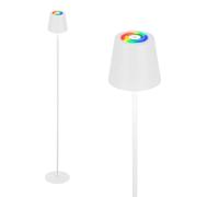 BRILONER - RGBW LED lámpara de pie inalámbrica con toque, infinitamente regulable, batería recargable & fuente de luz intercambiable, lámpara de lectura, salón, lámpara de pie, 133cm, blanco