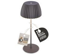 BRILONER - Riffle Lampara de mesa sin cable LED inalámbrica IP44 con borde luminoso, regulador táctil, lampara mesita noche sin cable, ganadora del German Design Award, 14,5x36,5 cm, antracita