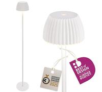 BRILONER - Riffle Lampara de pie LED sin cable IP44 con función táctil, regulable, con memoria, recargable con pilas recargables, lampara pie, German Design Award Winner 2025, 19x124 cm, blanco