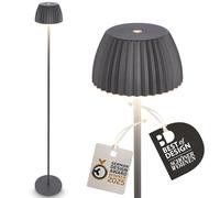 BRILONER - Riffle Lampara de pie LED sin cable IP44 táctil, regulable, con función de memoria, recargable con pilas recargables, lampara pie, German Design Award Winner 2025, 19x124 cm, antracita