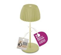 BRILONER - Riffle Mini Lampara de mesa sin cable LED inalámbrica IP44 con borde luminoso, regulador táctil, lampara mesita noche sin cable, ganadora del German Design Award 2025, 8,5x20 cm, verde