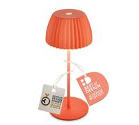 BRILONER - Riffle Mini lampara de mesa sin cable LED inalámbrica IP44 con borde luminoso, regulador táctil, lampara mesita noche sin cable, ganadora del German Design Award 2025, 8,5x20 cm, naranja