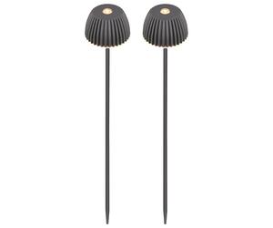 BRILONER - Riffle Nano lámpara de jardín sin cable con pica 2 piezas, touch dimmer, función memoria integrada, ip44, batería reemplazable, lámpara sin cable LED, 6 x 78.5 cm, antracita