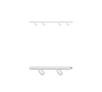 Briloner - Set riel 1,5 m con 4 focos GU10 + ampliación 0,75 m con 2 focos, orientables, extensible, lámpara de techo blanca, sistema de rieles electrificado completo