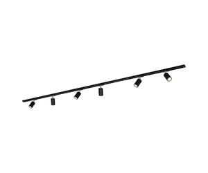 BRILONER - Sistema de riel juego completo, 6x focos GU10 orientables, alimentación, riel de luz para techo y foco, 2,25m, negro