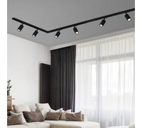 Briloner Sistema de riel RAIL 230 V negro 6 focos 2,25 m conector de esquina