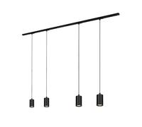 BRILONER - Sistema de rieles juego completo, 4x GU10 colgante, alimentación, sistema de rieles de techo, riel para proyector, lámpara de techo, lámpara de techo, lámpara colgante, 1,5m, negro