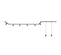 BRILONER - Sistema de rieles juego completo, 6x GU10 focos orientables, 2x GU10 colgante, forma de casquete/forma de escalera, sistema de rieles techo, proyector, 5,25m, negro