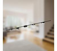BRILONER - Sistema de rieles Luxtrail kit completo, 4x focos LED, orientables, lámparas, sistema de iluminación de techo, proyector 2m, negro