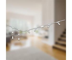 BRILONER - Sistema de rieles Luxtrail kit completo, 4x proyectores LED, 2x LED colgante regulable en altura, en forma de L, lámparas, 3m, blanco