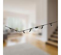 BRILONER - Sistema de rieles Luxtrail kit completo, 4x proyectores LED, 2x LED tracklight, en forma de L, lámparas, sistema de rieles de iluminación de techo, proyector, 3m, negro