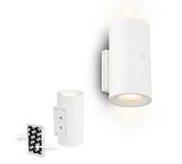 BRILONER Sticklight - Aplique pared sin cable con batería recargable, táctil, regulable, luz blanca cálida, lampara magnetica, dormitorio, 6,1 x 12 cm, blanco