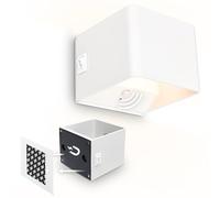 BRILONER Sticklights - Aplique pared sin cable con sensor movimiento, batería recargable, lampara magnetica, aplique recargable, dormitorio, 10x8x10 cm, blanco