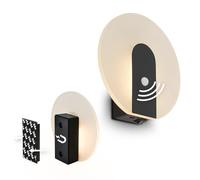 BRILONER Sticklights - Aplique pared sin cable con sensor movimiento, batería recargable, lampara magnetica, dormitorio, 15x3,7x14,7 cm, nero
