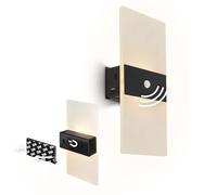 BRILONER Sticklights - Aplique pared sin cable con sensor movimiento, batería recargable, lampara magnetica, aplique recargable, 22x4x10 cm, negro