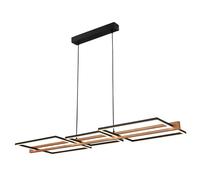 BRILONER - Suspension LED avec variateur de lumière, lumière blanche chaude, cadre en bois, lampe à suspendre, lampe de salle à manger suspendue, lampe de salon, 108x35x150 cm (LxlxH)