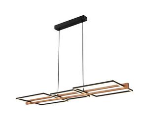 BRILONER - Suspension LED avec variateur de lumière, lumière blanche chaude, cadre en bois, lampe à suspendre, lampe de salle à manger suspendue, lampe de salon, 108x35x150 cm (LxlxH)