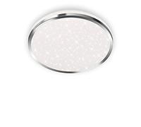 BRILONER Techo LED, luz, lámpara de baño con decoración de Estrellas, IP44, 12 vatios, 1.200 lúmenes, 4.000 Kelvin, Cromado, 280x70mm (diámetro x Altura), Blanco-Cromo