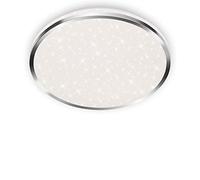 BRILONER Techo LED, luz, lámpara de baño con decoración de Estrellas, IP44, 18 vatios, 1.800 lúmenes, 4.000 Kelvin, Cromado, 330x66mm (diámetro x Altura), Blanco-Cromo