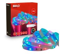 BRILONER - Tira LED con batería 3 m RGB USB-C autoadhesiva, color blanco | Colores de luz RGB multicolor, modos de color, soporte magnético, banda LED, tira LED, barra LED, sala de estar, dormitorio