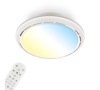 BRILONER - Ventilador de techo con luz LED, mando a distancia, 6 velocidades, CCT y luz regulable, lámpara ventilador techo dormitorio, lamparas de salón, 44 x 17,5 cm, blanco