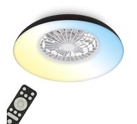 BRILONER - Ventilador de techo con luz LED, mando a distancia, motor DC silencioso con 5 velocidades, CCT y luz regulable, lámpara ventilador techo dormitorio, 60 x 19 cm, negro, blanco