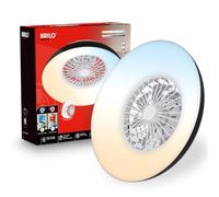 BRILONER - Ventilador de techo con luz LED, mando a distancia, motor DC silencioso con 5 velocidades, CCT y luz regulable, lámpara ventilador techo dormitorio, 60 x 19 cm, negro, blanco