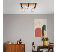 Briloner Wood Basic plafón, 3 luces