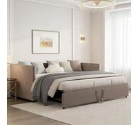 BRILVERDE Cama tapizada, sofá cama con somier, sofá cama extensible 90/180 x 200 cm, sofá cama plegable con función de dormir, sofá cama de 2 plazas con función de dormir, terciopelo, gris (sin