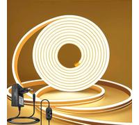 BRIMAX 10M tira LED neón, carcasa de silicona auténtica, blanco cálido 3000K, con regulador de intensidad y fuente de alimentación de 24V, corte DIY altamente flexible, IP67 resistente al agua