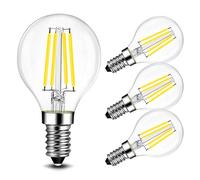 BRIMAX Bombilla LED E14 Luz Cálida, Bombilla LED E14 Regulable 4W Equivalente a 40W, 2700K, E14 Bombilla LED Vintage Decorativa G45/P45 Bombillas LED Bola Filamento Pack 4