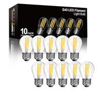 BRIMAX Bombilla LED E27 Regulable Luz Cálida, 4W=40W Incandescente, 2700K 400LM G45 Vintage Decorativo Para Interior, AC220-240V, Juego de 10