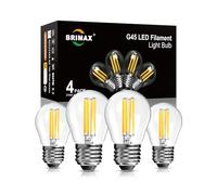 BRIMAX Bombilla LED regulable E27, blanco cálido 2700 K, 4 W 400 lúmenes, AC220-240 V, cristal transparente lámpara LED Edison, bombillas de repuesto para lámparas de mesa, salón, comedor
