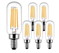 BRIMAX Bombilla LED T25 E14 2700K 4W Lote6 Vidrio Tubular Campana