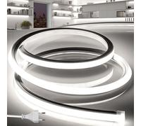 BRIMETI Tira LED 220V Neon 15M Exterior Silicona Impermeable Flexible IP65 120 LED/M Strip Light Luz de la Cuerda Interior,para Dormitorio,Bar,para Fiestas Decoración Party, Sign Publicidad (Blanco)