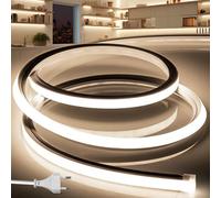 BRIMETI Tira LED 220V Neon 2M Exterior Silicona Impermeable Flexible IP65 120 LED/M Strip Light Luz de la Cuerda Interior,para Dormitorio,Bar,para Fiestas Decoración Party (Blanco Natural)