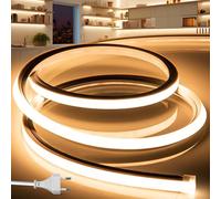 BRIMETI Tira LED 220V Neon 3M Exterior Silicona Impermeable Flexible IP65 120 LED/M Strip Light Luz de la Cuerda Interior,para Dormitorio,Bar,para Fiestas Decoración Party, Sign Publicidad (Amarilla)