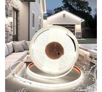 BRIMETI Tira LED COB 24V, 5M Tira luz LED Exterior Impermeable IP68 Blanca Fria 6000K Silicona 320LED/M Cortable, Ancho 10mm, para Dormitorio Bar Fiestas Decoración Party (Sin Fuente de Alimentación)