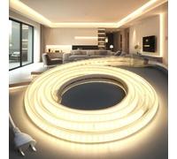 BRIMETI Tira LED Neon 220V 10M 4000K Blanca Natural 145LEDS/m Impermeable IP65 Luces Flexible Cortable LED Tira Strip con Cable de Alimentación para Cocina Interior Exterior Jardín Fiesta Decoración