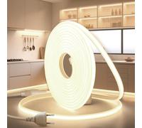 BRIMETI Tira LED Neon COB 10M 220V Blanca Natural 4000K 320LED/m Impermeable IP65 Luces Flexible Cortable LED Luces con Cable de Alimentación para Interior Exterior Casa Cocina Jardín Decoración