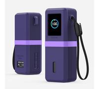 BRIMFORD Funda protectora de silicona para Anker 165 W (25.000 mAh), protección mejorada: esquinas cuadradas con ojal para una correa y lazo de almacenamiento central (morado)