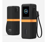 BRIMFORD Funda protectora de silicona para Anker 165 W (25000 mAh), protección mejorada: esquinas cuadradas con ojal para una correa y un lazo de almacenamiento central (negro)